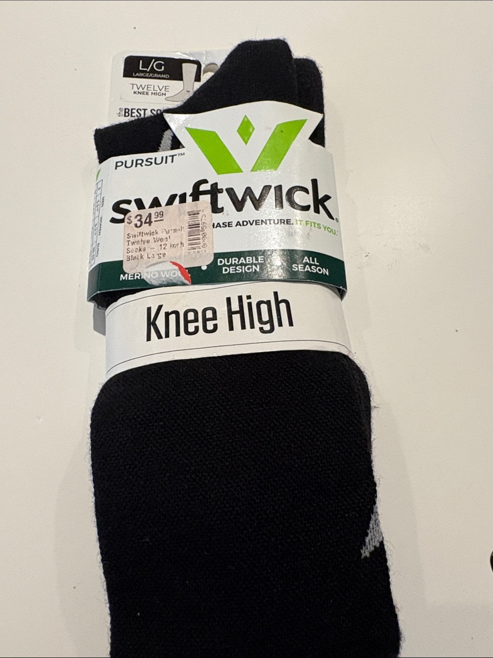 Pursuit Knee High Socks - Black